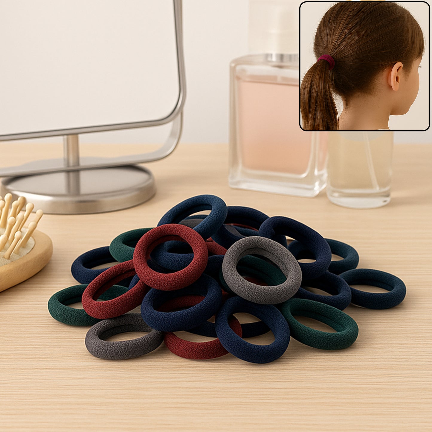 Small Hairbands Bands For Hair Rubber Bands (Pack Of 50 Multicolour)
